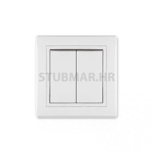 Prestige line prekidač duplo izmjenični 10A bijeli